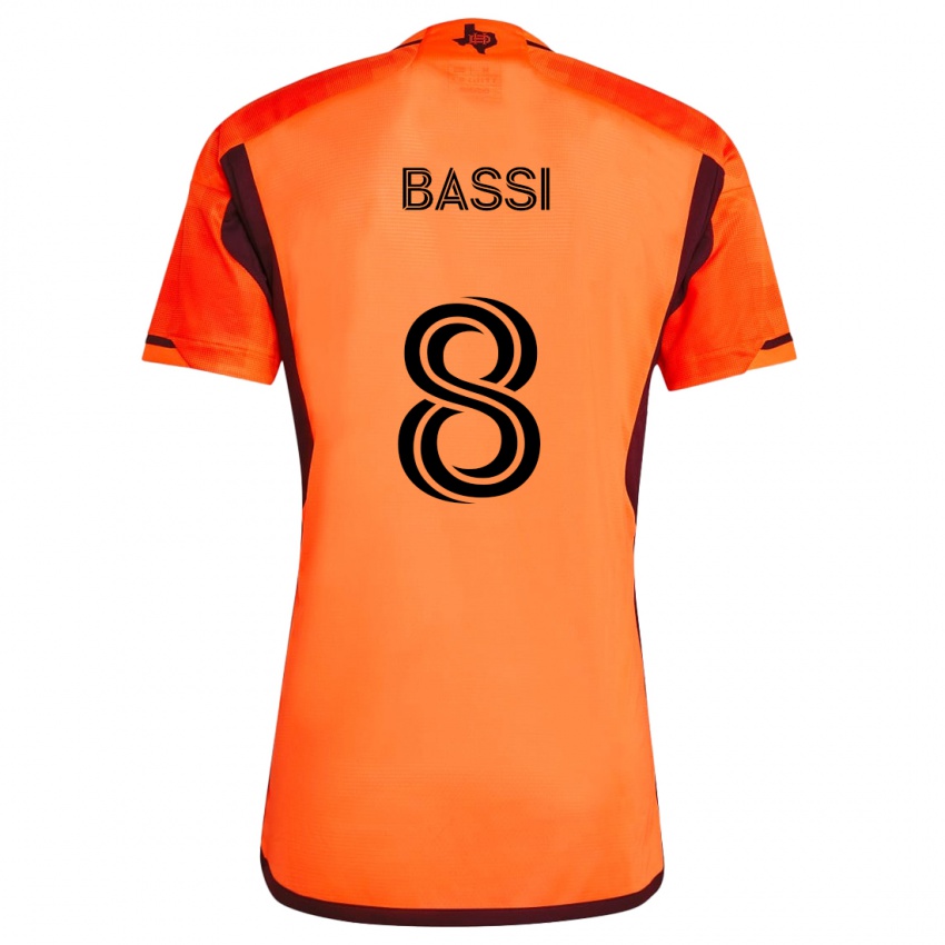 Bambino Maglia Amine Bassi #8 Arancione Nero Kit Gara Home 2024/25 Maglietta