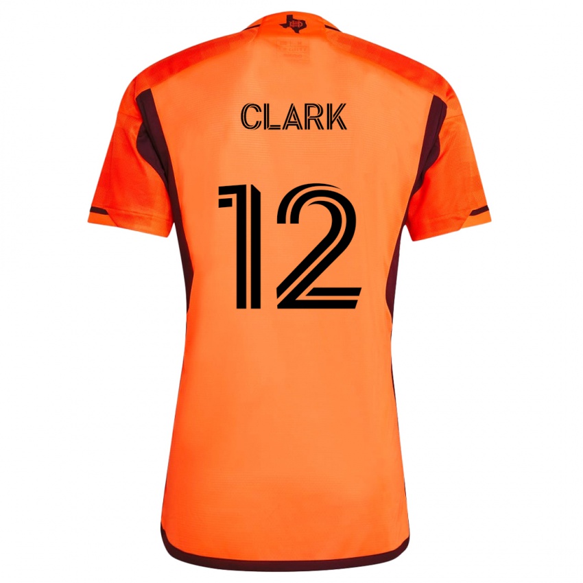 Bambino Maglia Steve Clark #12 Arancione Nero Kit Gara Home 2024/25 Maglietta