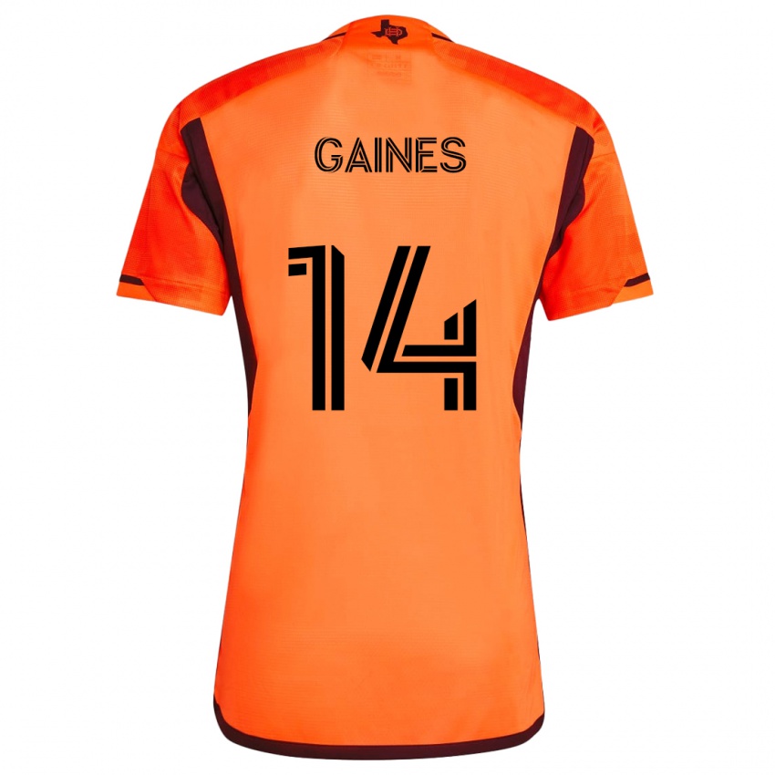 Bambino Maglia Mckinze Gaines #14 Arancione Nero Kit Gara Home 2024/25 Maglietta