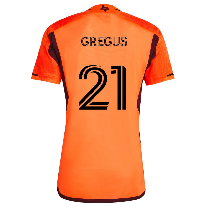 Bambino Maglia Ján Gregus #21 Arancione Nero Kit Gara Home 2024/25 Maglietta