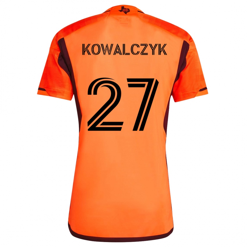 Bambino Maglia Sebastian Kowalczyk #27 Arancione Nero Kit Gara Home 2024/25 Maglietta