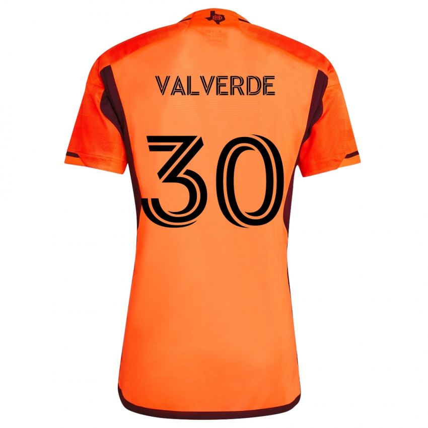 Bambino Maglia Jefferson Valverde #30 Arancione Nero Kit Gara Home 2024/25 Maglietta