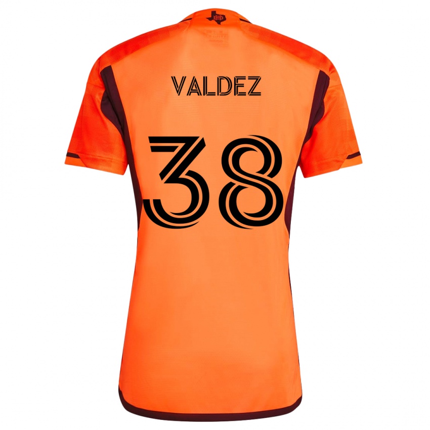 Bambino Maglia Xavier Valdez #38 Arancione Nero Kit Gara Home 2024/25 Maglietta