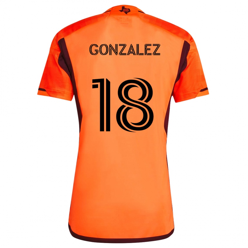 Bambino Maglia Diego Gonzalez #18 Arancione Nero Kit Gara Home 2024/25 Maglietta