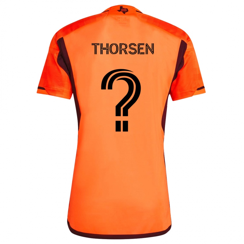 Bambino Maglia Liam Thorsen #0 Arancione Nero Kit Gara Home 2024/25 Maglietta