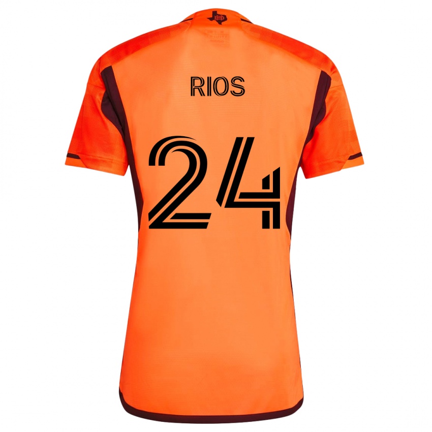 Bambino Maglia Paolo Ríos #24 Arancione Nero Kit Gara Home 2024/25 Maglietta