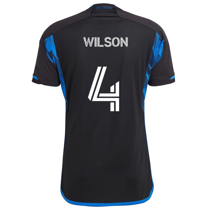 Bambino Maglia Bruno Wilson #4 Blu Nero Kit Gara Home 2024/25 Maglietta