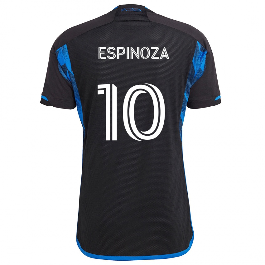 Bambino Maglia Cristian Espinoza #10 Blu Nero Kit Gara Home 2024/25 Maglietta