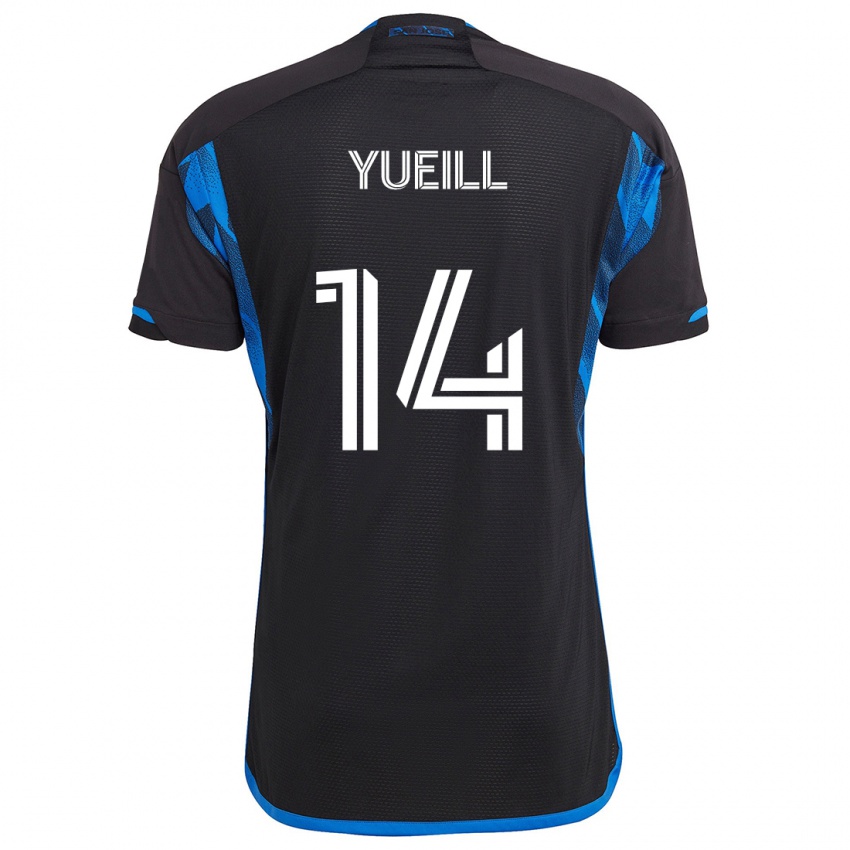 Bambino Maglia Jackson Yueill #14 Blu Nero Kit Gara Home 2024/25 Maglietta