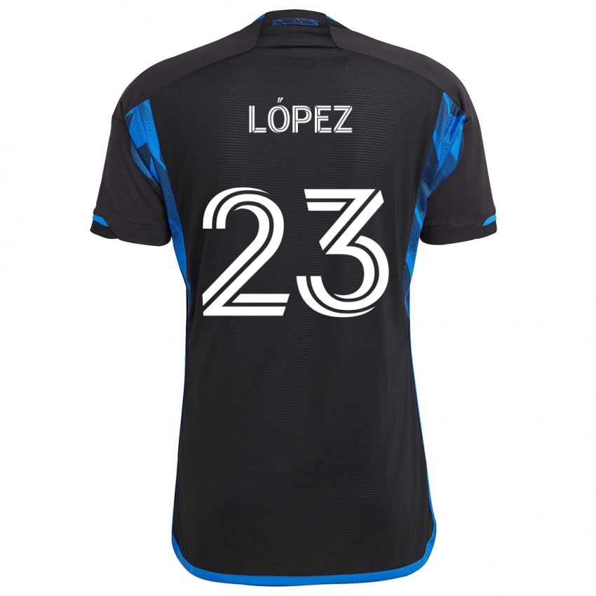 Bambino Maglia Hernán López #23 Blu Nero Kit Gara Home 2024/25 Maglietta