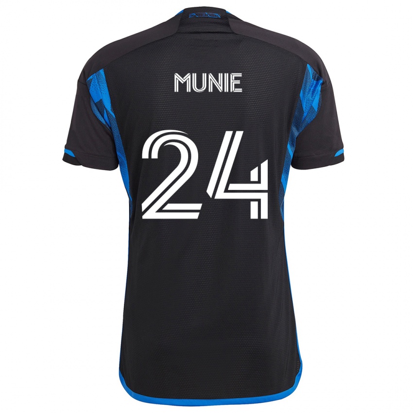 Bambino Maglia Daniel Munie #24 Blu Nero Kit Gara Home 2024/25 Maglietta