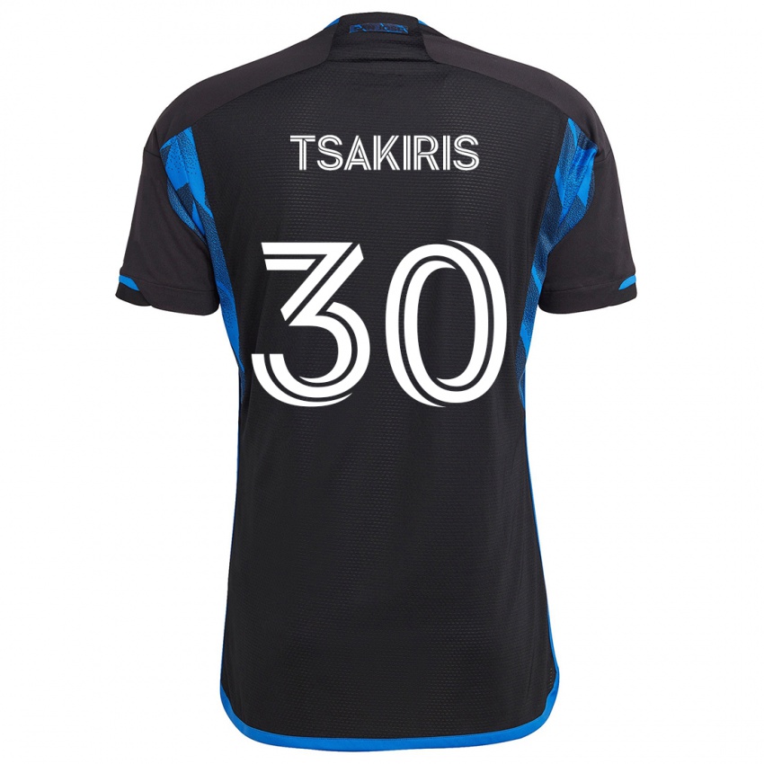 Bambino Maglia Niko Tsakiris #30 Blu Nero Kit Gara Home 2024/25 Maglietta