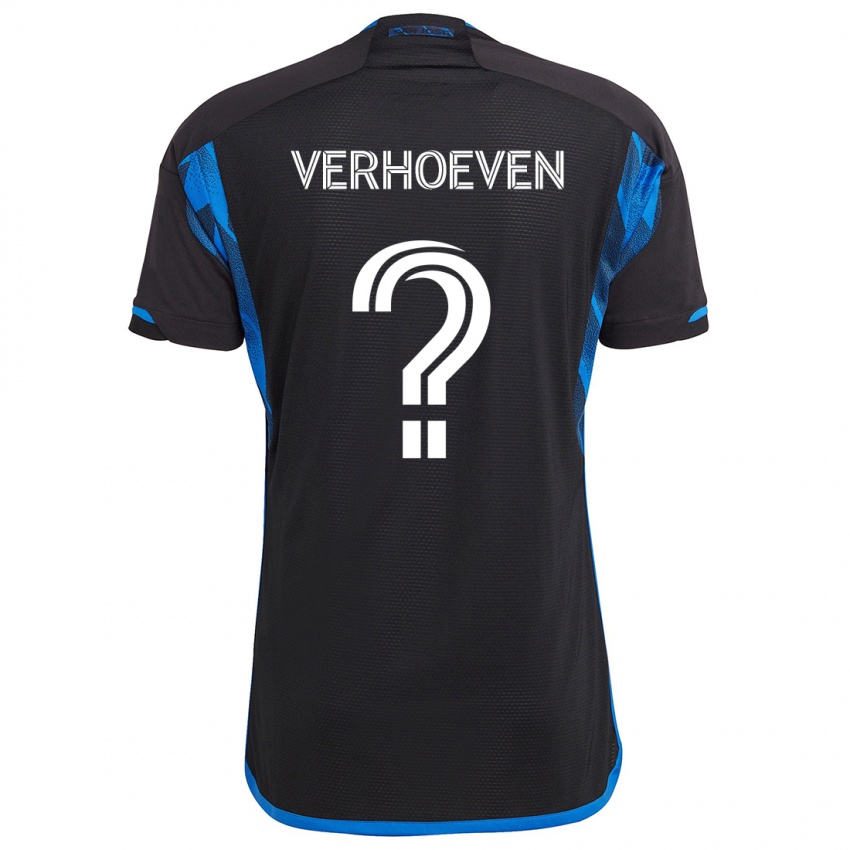 Bambino Maglia Oscar Verhoeven #0 Blu Nero Kit Gara Home 2024/25 Maglietta