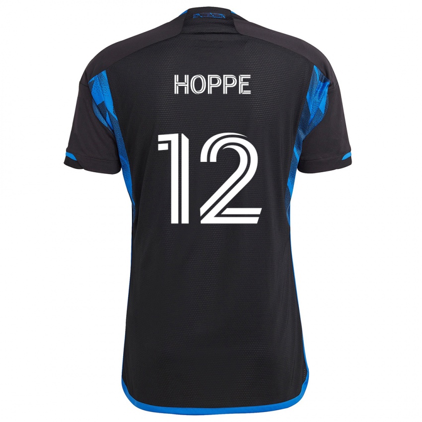 Bambino Maglia Matthew Hoppe #12 Blu Nero Kit Gara Home 2024/25 Maglietta