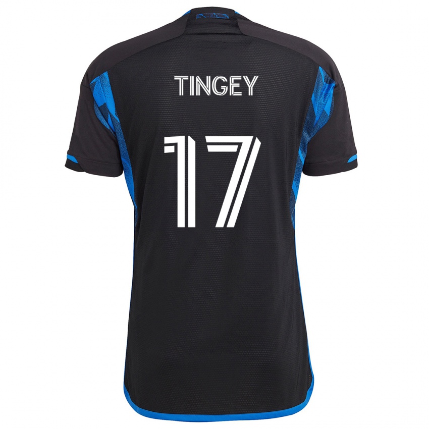 Bambino Maglia Keegan Tingey #17 Blu Nero Kit Gara Home 2024/25 Maglietta