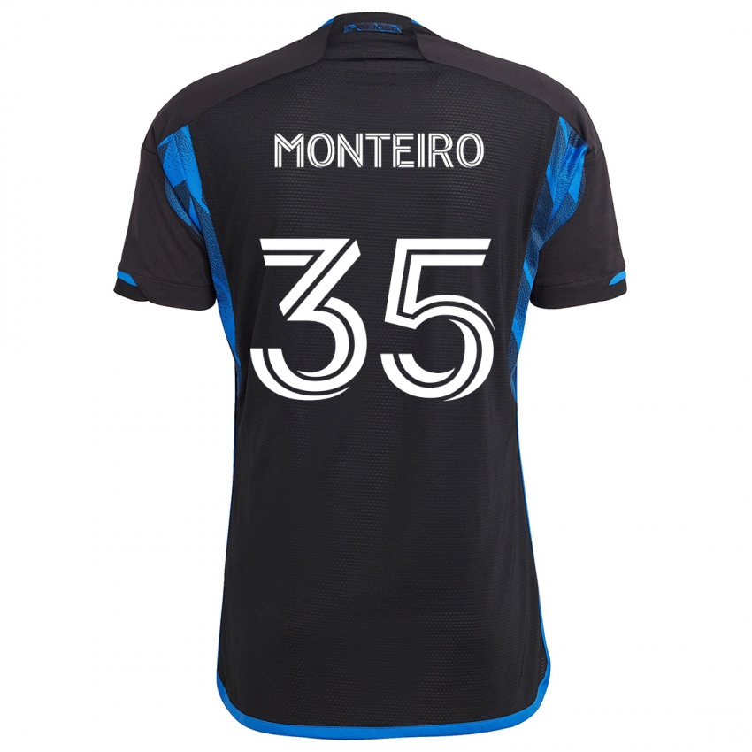 Bambino Maglia Jamiro Monteiro #35 Blu Nero Kit Gara Home 2024/25 Maglietta