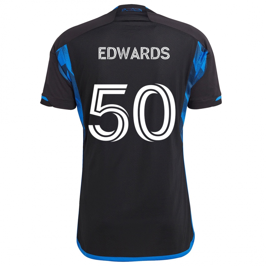 Bambino Maglia Aaron Edwards #50 Blu Nero Kit Gara Home 2024/25 Maglietta