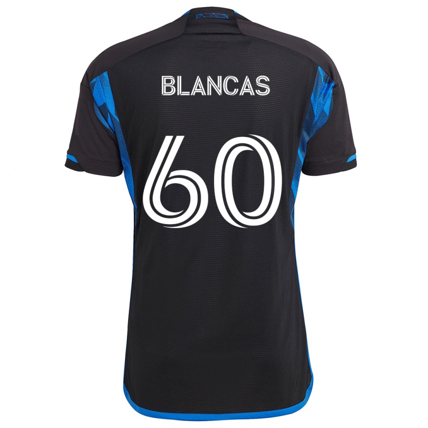 Bambino Maglia Eduardo Blancas #60 Blu Nero Kit Gara Home 2024/25 Maglietta