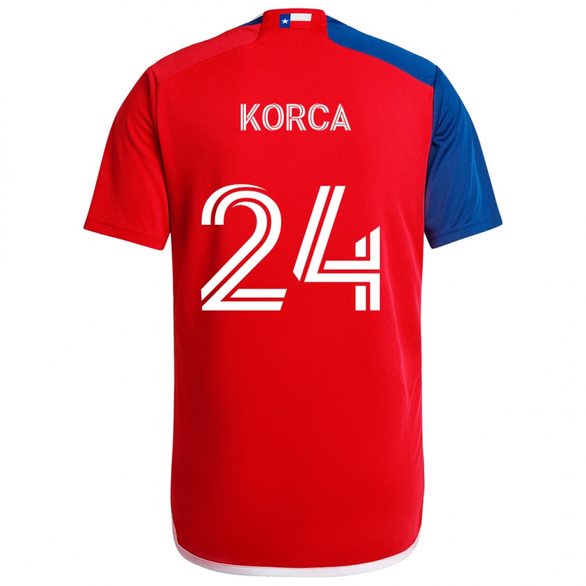 Bambino Maglia Amet Korca #24 Blu Rosso Kit Gara Home 2024/25 Maglietta