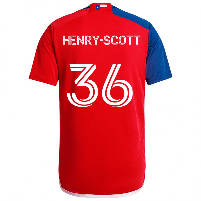 Bambino Maglia Malik Henry-Scott #36 Blu Rosso Kit Gara Home 2024/25 Maglietta