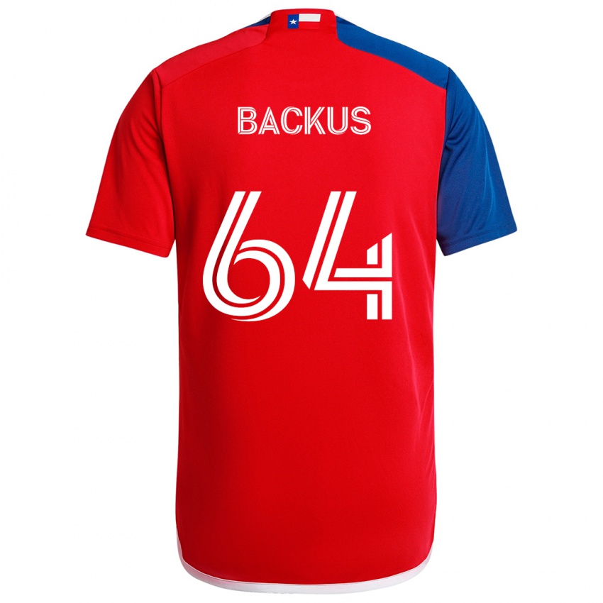 Bambino Maglia Braeden Backus #64 Blu Rosso Kit Gara Home 2024/25 Maglietta