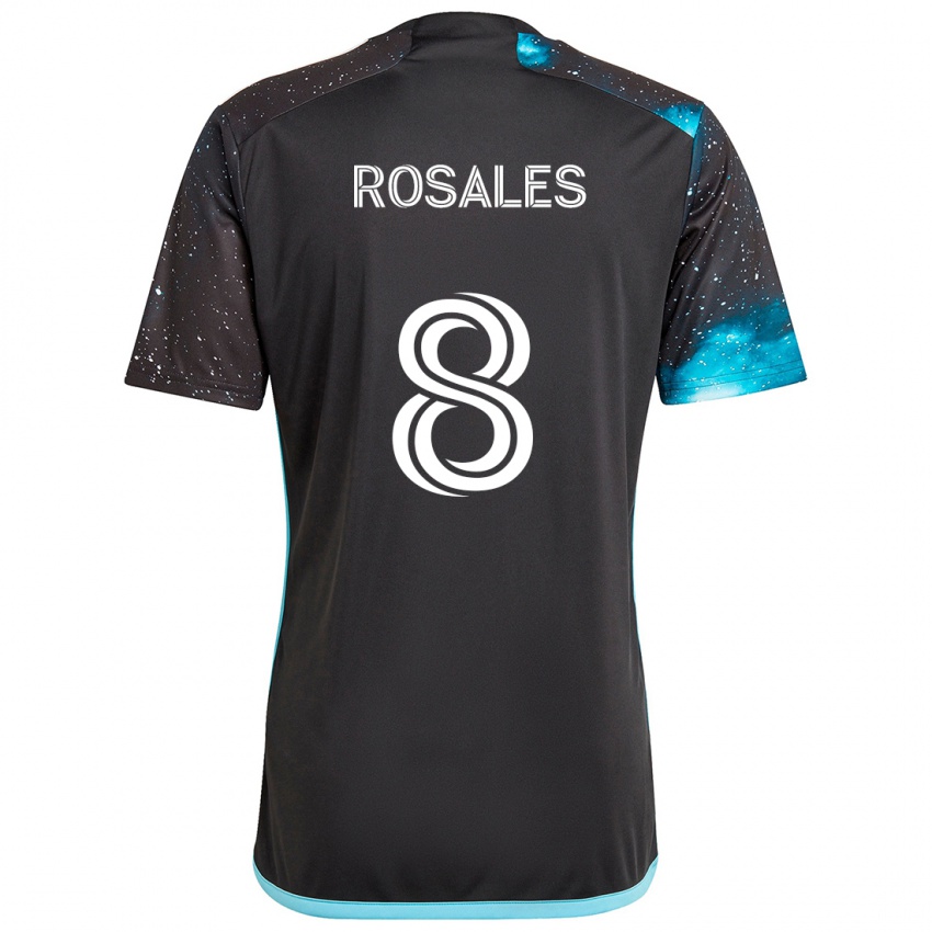 Bambino Maglia Joseph Rosales #8 Nero Blu Kit Gara Home 2024/25 Maglietta