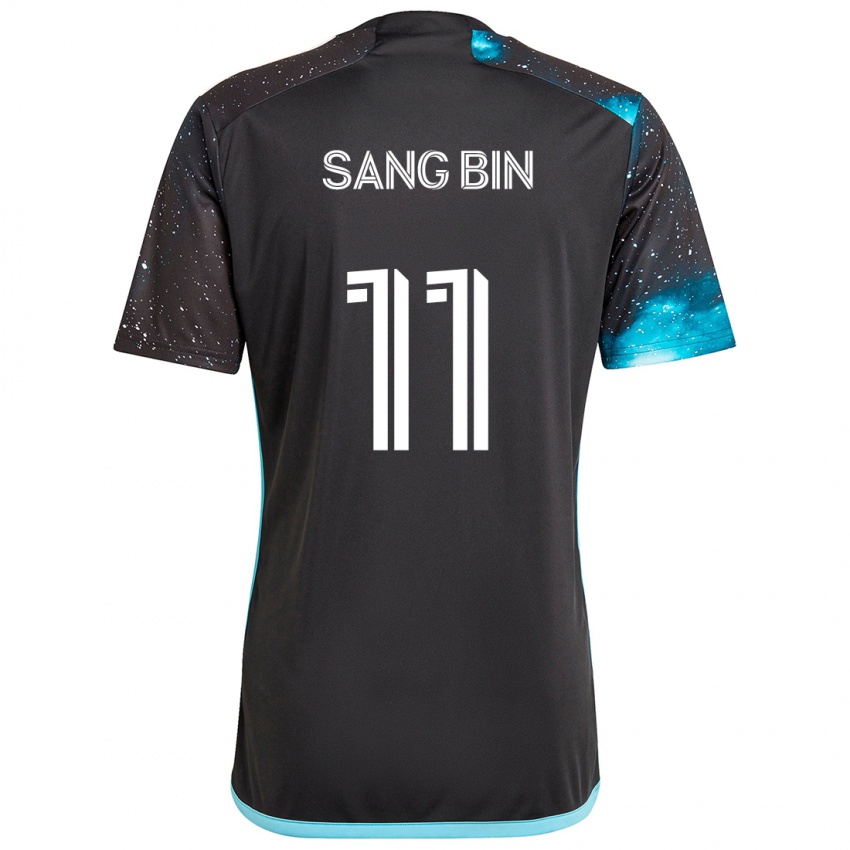 Bambino Maglia Sang-Bin Jeong #11 Nero Blu Kit Gara Home 2024/25 Maglietta