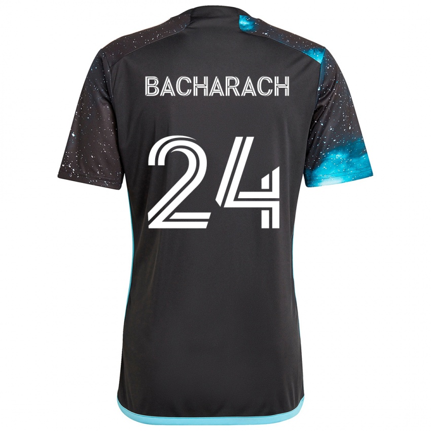 Bambino Maglia Hugo Bacharach #24 Nero Blu Kit Gara Home 2024/25 Maglietta