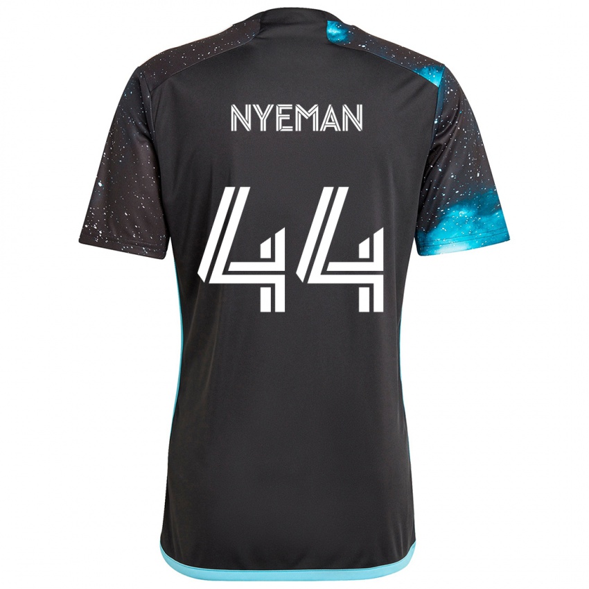 Bambino Maglia Moses Nyeman #44 Nero Blu Kit Gara Home 2024/25 Maglietta