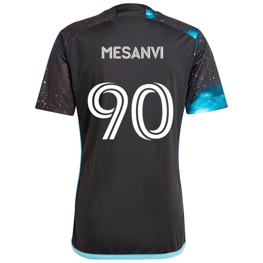 Bambino Maglia Loïc Mesanvi #90 Nero Blu Kit Gara Home 2024/25 Maglietta