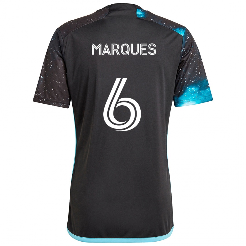 Bambino Maglia Mikael Marqués #6 Nero Blu Kit Gara Home 2024/25 Maglietta