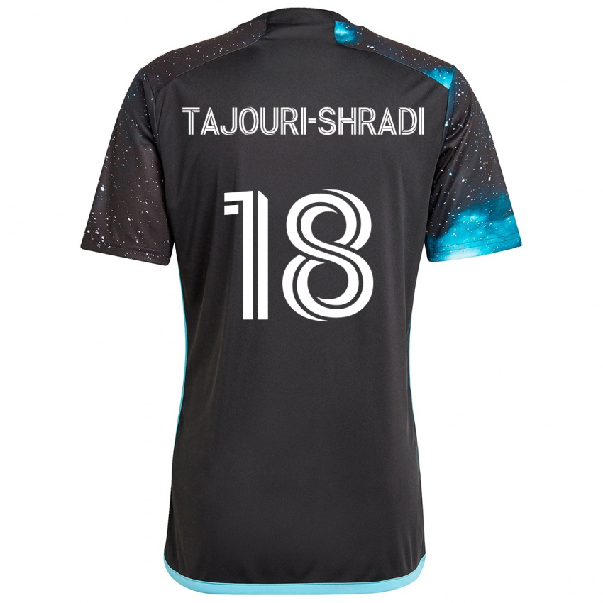 Bambino Maglia Ismael Tajouri-Shradi #18 Nero Blu Kit Gara Home 2024/25 Maglietta