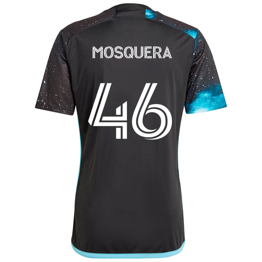 Bambino Maglia Juan Camilo Mosquera #46 Nero Blu Kit Gara Home 2024/25 Maglietta