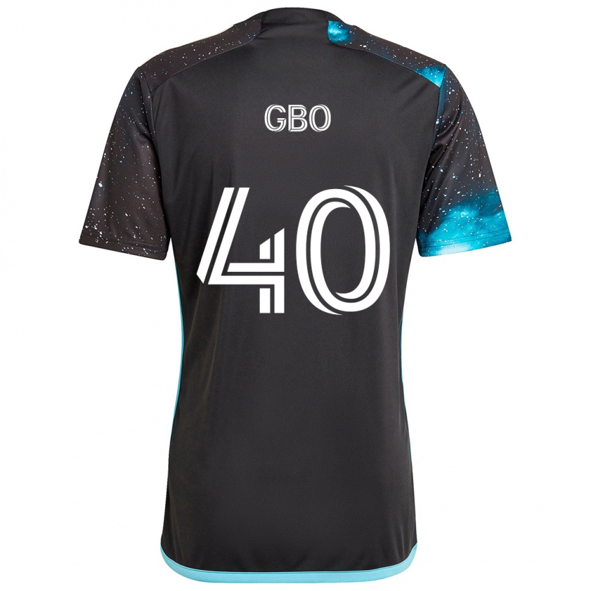 Bambino Maglia Cedrik Gbo #40 Nero Blu Kit Gara Home 2024/25 Maglietta