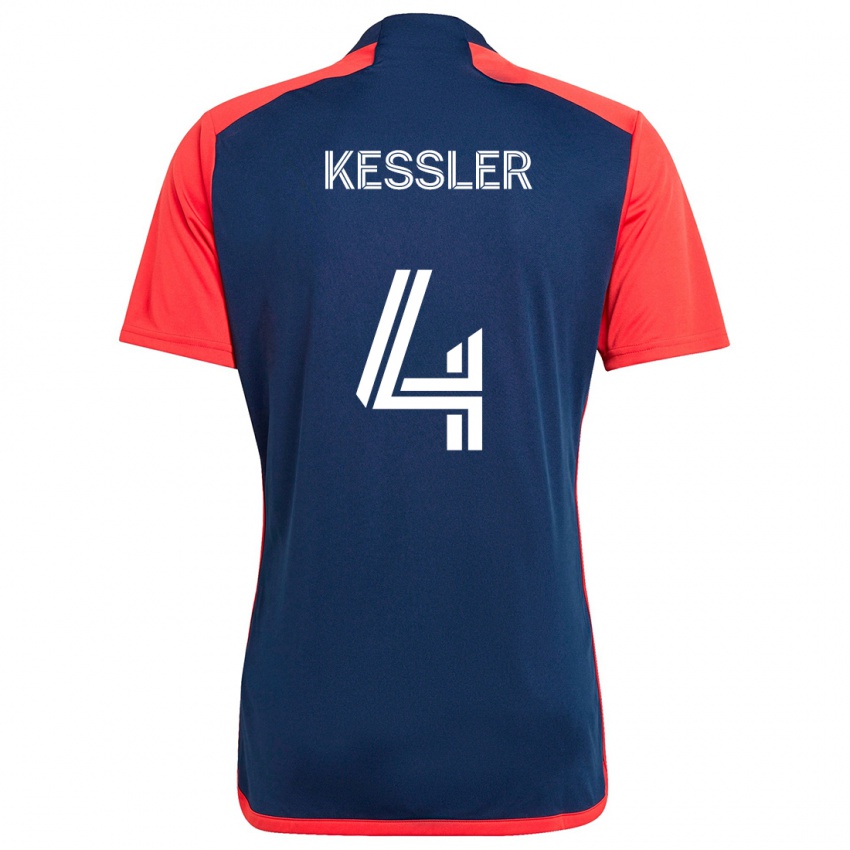 Bambino Maglia Henry Kessler #4 Blu Rosso Kit Gara Home 2024/25 Maglietta