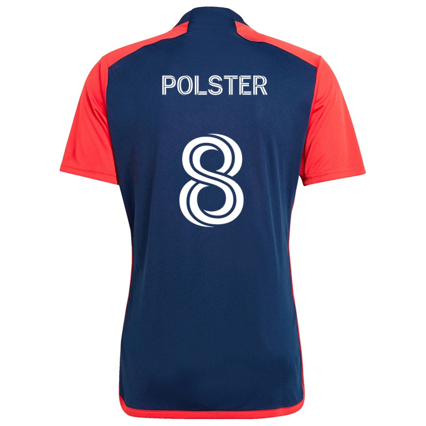 Bambino Maglia Matt Polster #8 Blu Rosso Kit Gara Home 2024/25 Maglietta