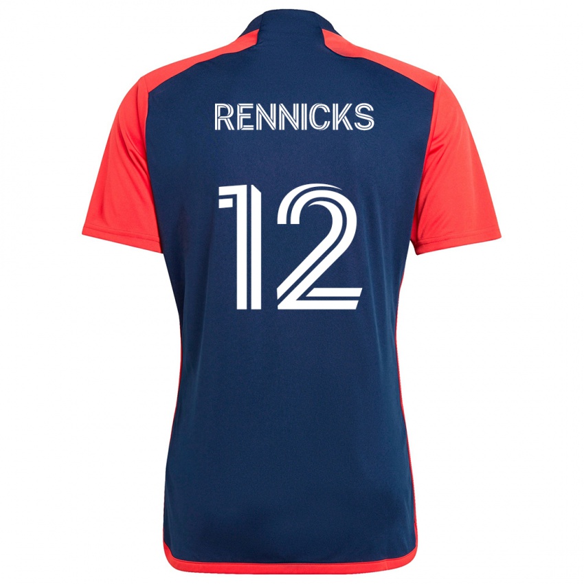 Bambino Maglia Justin Rennicks #12 Blu Rosso Kit Gara Home 2024/25 Maglietta