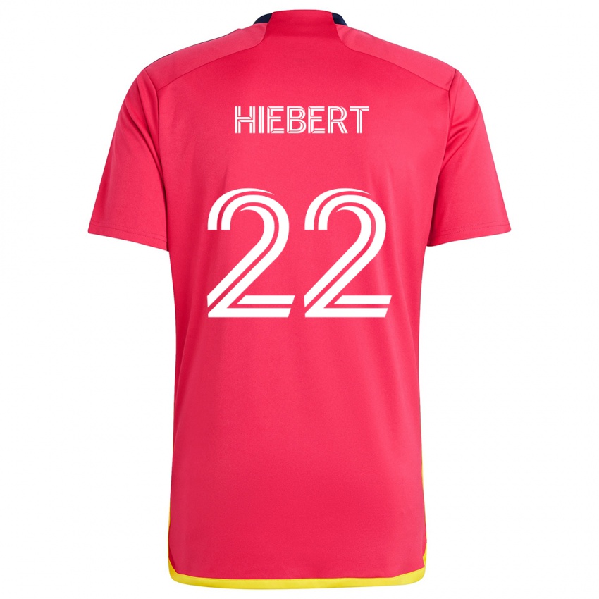 Bambino Maglia Kyle Hiebert #22 Rosso Blu Kit Gara Home 2024/25 Maglietta