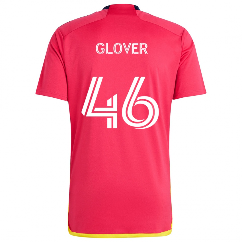 Bambino Maglia Caden Glover #46 Rosso Blu Kit Gara Home 2024/25 Maglietta