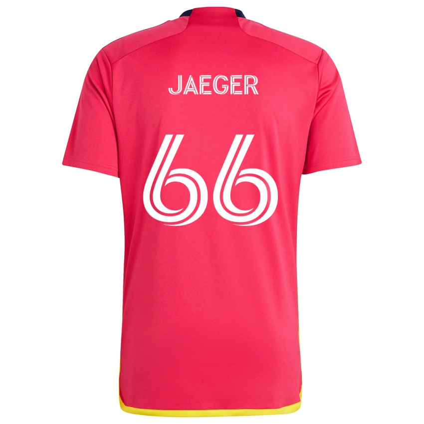 Bambino Maglia Kai Jaeger #66 Rosso Blu Kit Gara Home 2024/25 Maglietta