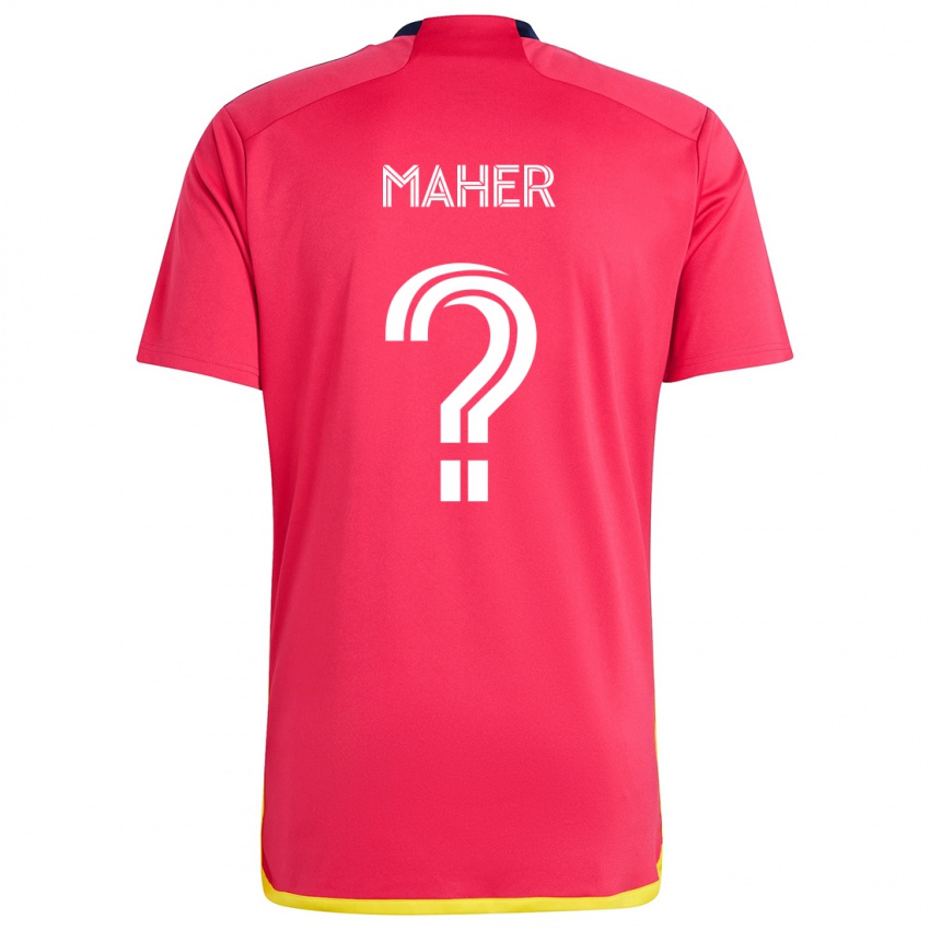 Bambino Maglia Josh Maher #0 Rosso Blu Kit Gara Home 2024/25 Maglietta