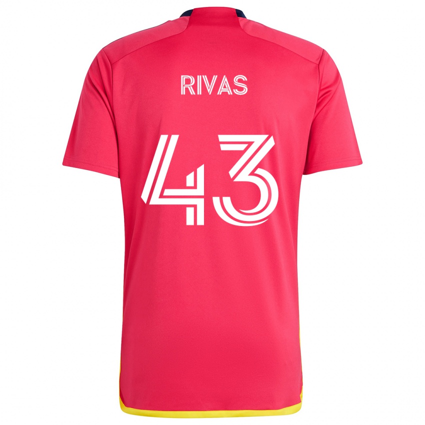 Bambino Maglia Sergio Rivas #43 Rosso Blu Kit Gara Home 2024/25 Maglietta