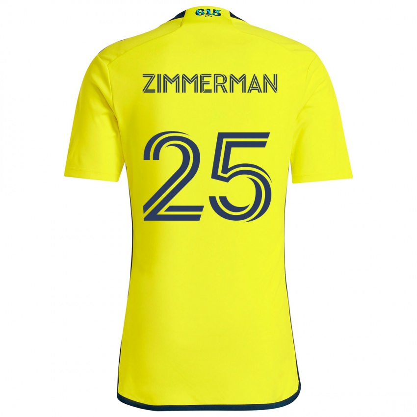 Bambino Maglia Walker Zimmerman #25 Giallo Blu Kit Gara Home 2024/25 Maglietta