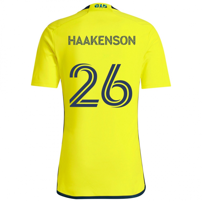 Bambino Maglia Luke Haakenson #26 Giallo Blu Kit Gara Home 2024/25 Maglietta