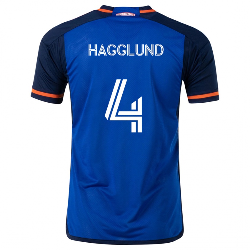 Bambino Maglia Nick Hagglund #4 Blu Bianco Kit Gara Home 2024/25 Maglietta