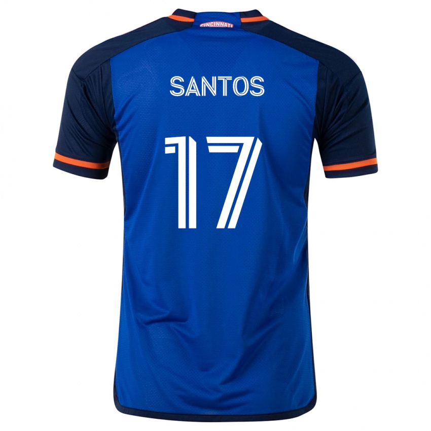 Bambino Maglia Sergio Santos #17 Blu Bianco Kit Gara Home 2024/25 Maglietta