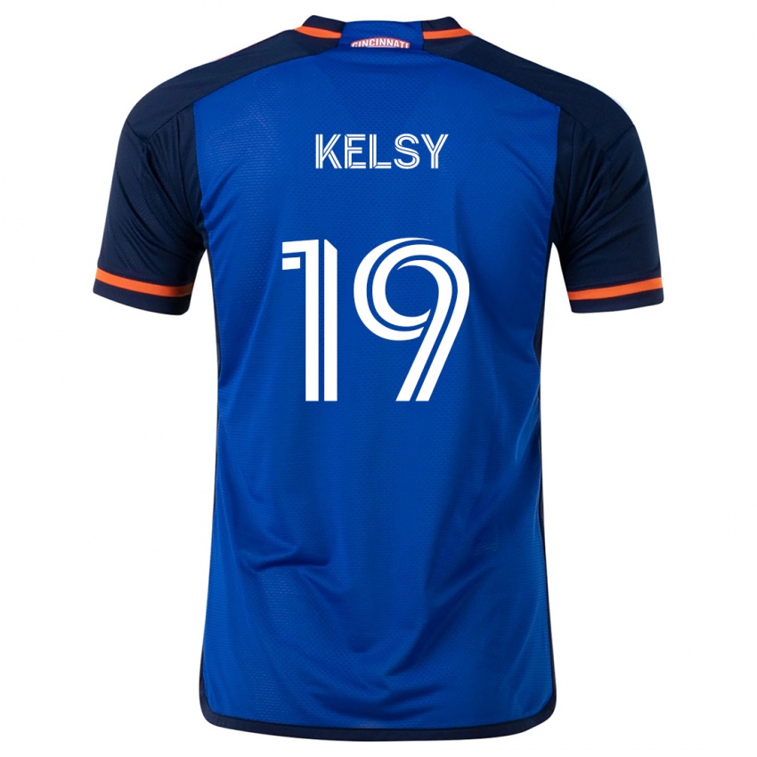 Bambino Maglia Kevin Kelsy #19 Blu Bianco Kit Gara Home 2024/25 Maglietta