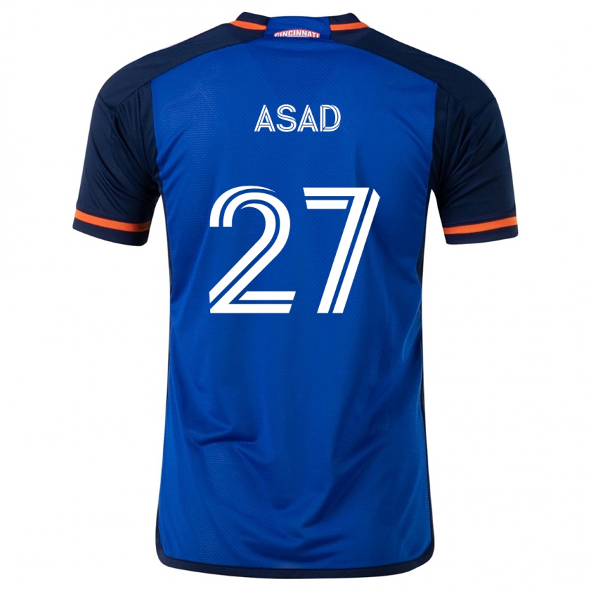 Bambino Maglia Yamil Asad #27 Blu Bianco Kit Gara Home 2024/25 Maglietta