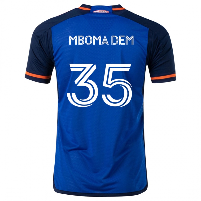 Bambino Maglia Kenji Mboma Dem #35 Blu Bianco Kit Gara Home 2024/25 Maglietta