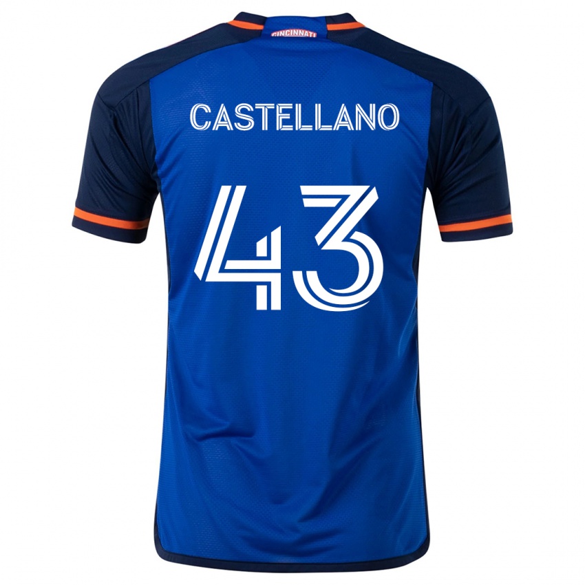 Bambino Maglia Jesús Castellano #43 Blu Bianco Kit Gara Home 2024/25 Maglietta